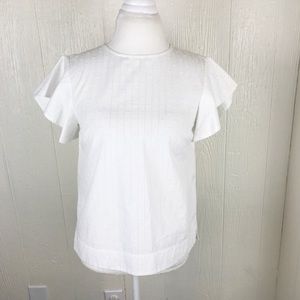[Draper James] Cloister White Blouse Short Sleeve